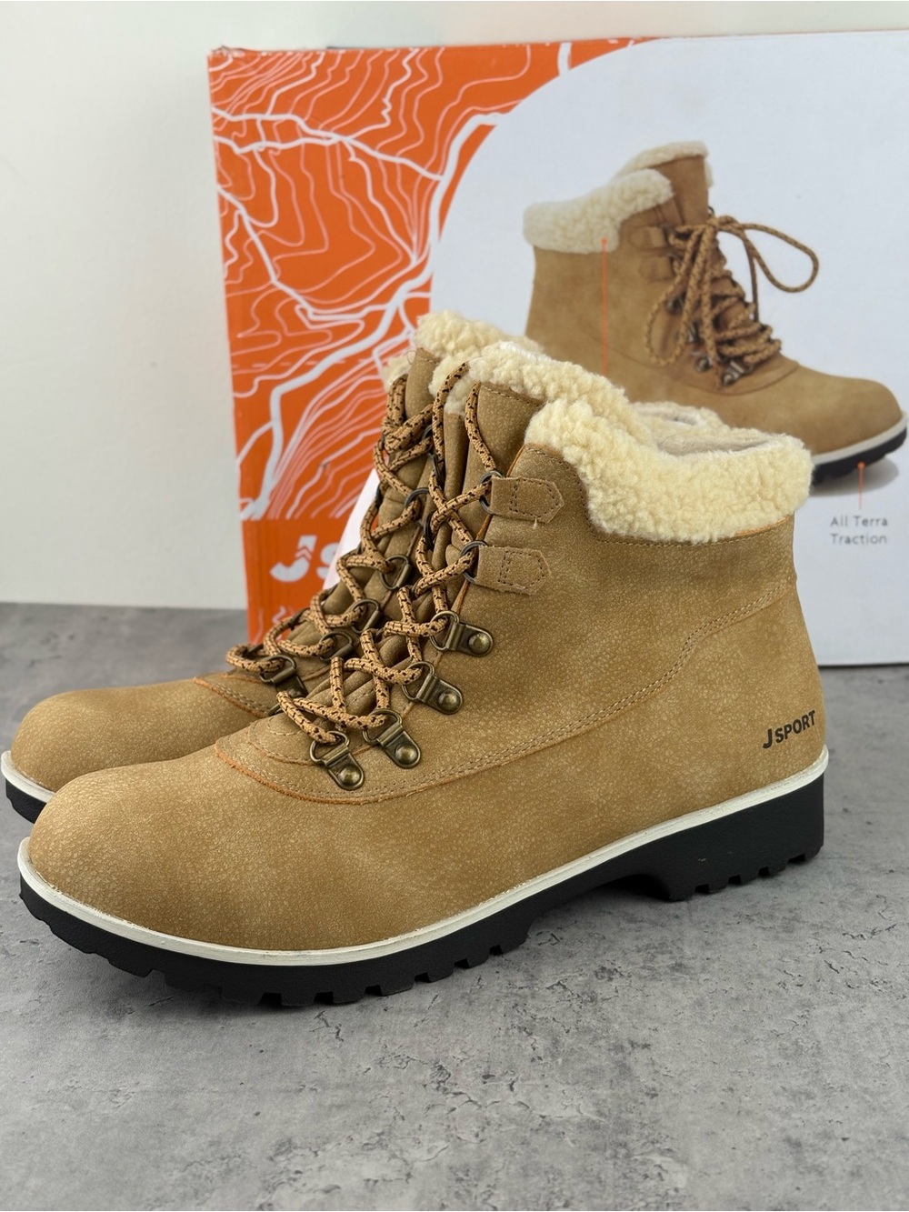 JSport Bluestone Women's Boots Tan  Size 10 New In Box Comfortable Lined